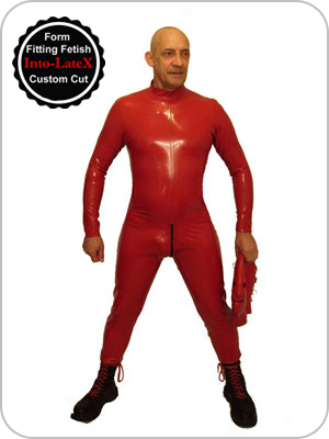 Thick Rubber Catsuit 3 Way Rear Zip through to crotch. 