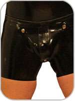 Rubber Black Cod Piece Shorts