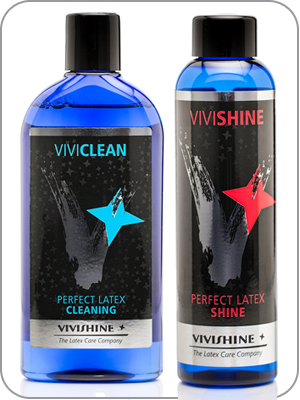 Vivishine & Viviclean Latex Rubber polish and Disinfecting Cleanser Combination