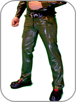Mens Rubber Cargo Pants Latex  Armyhose