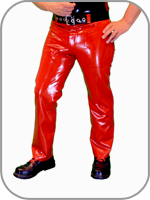 Mens Rubber Classic Jeans, Latexjeans