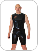 latex rubber through zip sailor shorts 