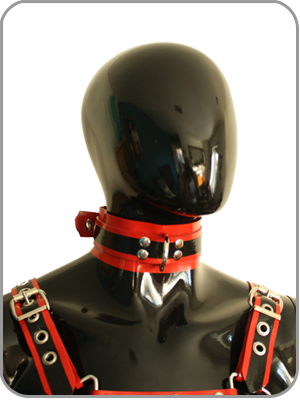 Rubber Slave Collar Black/Red