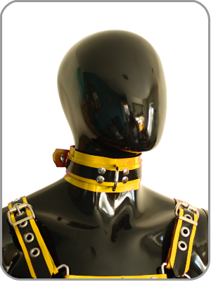 Rubber Slave Collar Black/Yellow