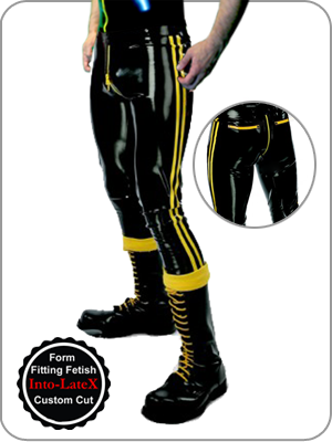 Mens Rubber Jeans  Skinhead Style  (Latex Sporthose mit Gestaschen) 