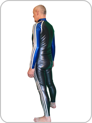 Mens Assimilator Rubber Catsuit with  Front or Thru Zip 