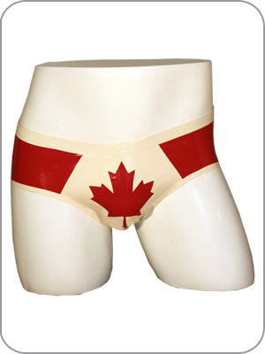 Mens Rubber Canadian Brief  Pouch Pants  (Latex  Anatomisch geformte tanga slip) 