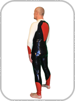 latex rubber 3 way full zip catsuit 