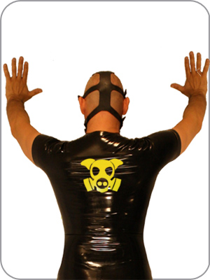 Mens Latex Pig Logo Rubber Tank T Shirt (Gummi  rmelloses T-Shirt)