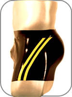 latex rubber sprinter through zip boxer shorts 