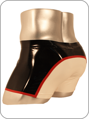Mens Latex Rubber Bold Boxer Pouch Shorts  ( Latex Kurze Hosen)