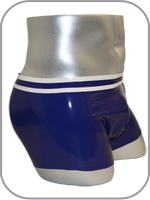 latex rubber sprinter through zip boxer shorts 