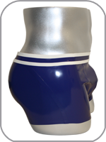 latex rubber sprinter through zip boxer shorts 