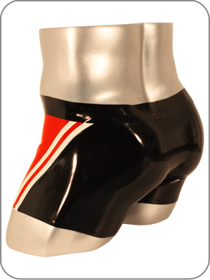 Mens Latex Rubber Racer Boxer Pouch Shorts  ( Latex Kurze Hosen)