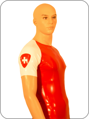 Mens Rubber Swiss Raglan T Shirt (Latex Raglan Schnitt Shirt) 