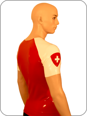 Mens Rubber Swiss Raglan T Shirt (Latex Raglan Schnitt Shirt) 