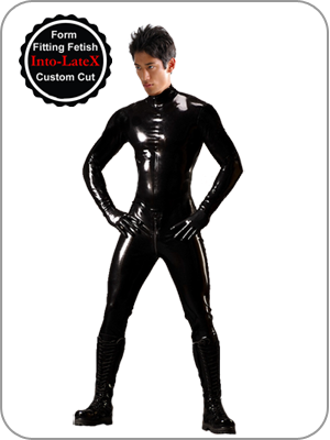 Mens Rubber Catsuit with  Front or Thru Zip 