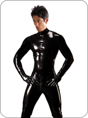Mens Rubber Catsuit with  Front or Thru Zip 