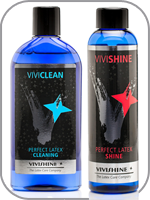 Vivishine & Viviclean Latex Rubber polish and Disinfecting Cleanser Combination