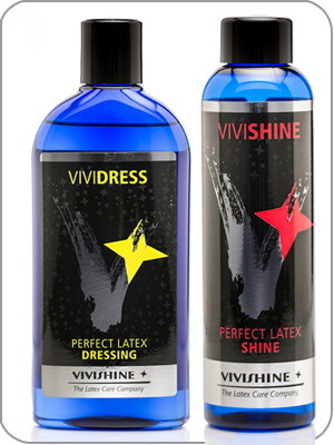 Vivishine & Vividress Latex Rubber polish and dressing aid Combination