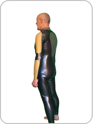 Mens Innovator Rubber Catsuit with  Front or Thru Zip 