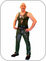 latex rubber cargo style jeans 