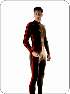 Mens Rubber Catsuit Shoulder Entry & 3 Way Crotch to base of spine Zip (Latex ganzanzug mit Schulter-RVs)