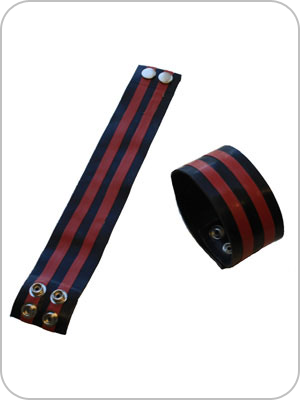 Latex Rubber Bicep Band with contrasting stripes