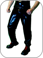 Mens Rubber Joggers Bottoms Pants Latex Traingingshose