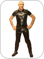 latex rubber sailor style jeans 