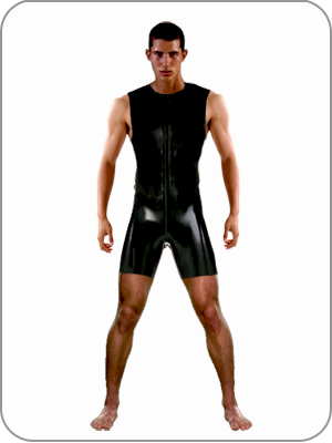 Mens Rubber Surf Suit Sleeveless Zip Entry ) (Latex Shortanzanzug )