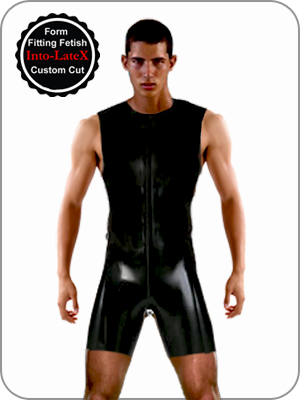 Mens Rubber Surf Suit Sleeveless Zip Entry ) (Latex Shortanzanzug )