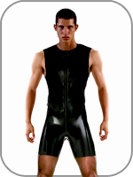 latex rubber through zip surf suit 