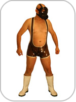 latex rubber wrestling body singlet , leotard , unitard 