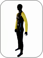 latex rubber 3 way full zip catsuit 