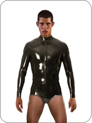 Mens Latex Active T Rubber Body Long Sleeve ( Herren Latex Bodies )