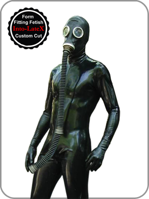 Mens Rubber Catsuit  Shoulder Entry  & Cod Piece Latex Ganzanzug mit Codpiece und Schulter RVs 