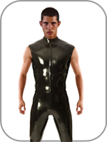 latex rubber sleeveless Tom catsuit 