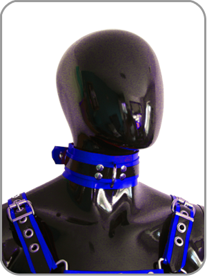 Rubber Slave Collar Black/Blue