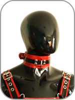 Rubber Slave Collar Blk/Red