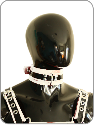 Rubber Slave Collar Black/White