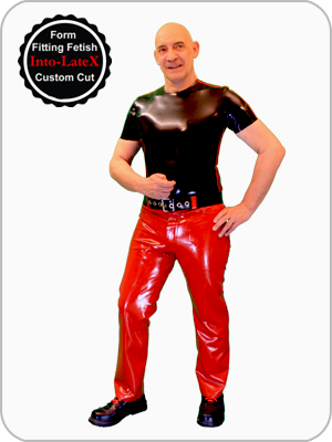 Mens Rubber Jeans Classic Style (Gummi Latex Latexjeans)