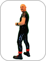 latex rubber through zip skinhead style jeans 
