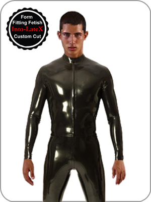 Mens Rubber Catsuit 5 Way  Zip Thin Latex Ganzanzug  Reiverschluss vorn vom Hals bis zur Taille hinten