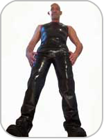 latex rubber sailor style jeans 
