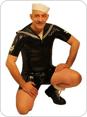 Mens Latex Rubber  Cod Piece Shorts  (Latex Kurze Hosen mit codpiece)