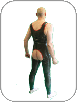 latex rubber sleeveless sprinter suit 