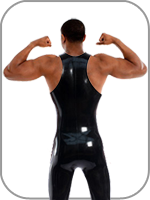 latex rubber sleeveless catsuit 