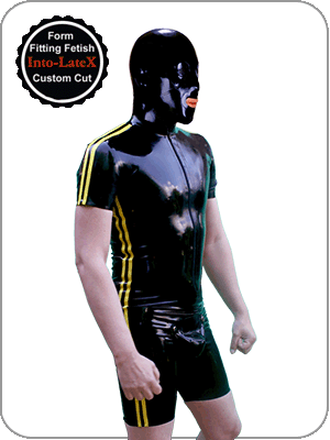 Mens Rubber Surf Suit Codpiece (Latex Shortanzanzug mit Codpiece) 