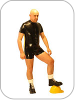 latex rubber through zip surf suit 